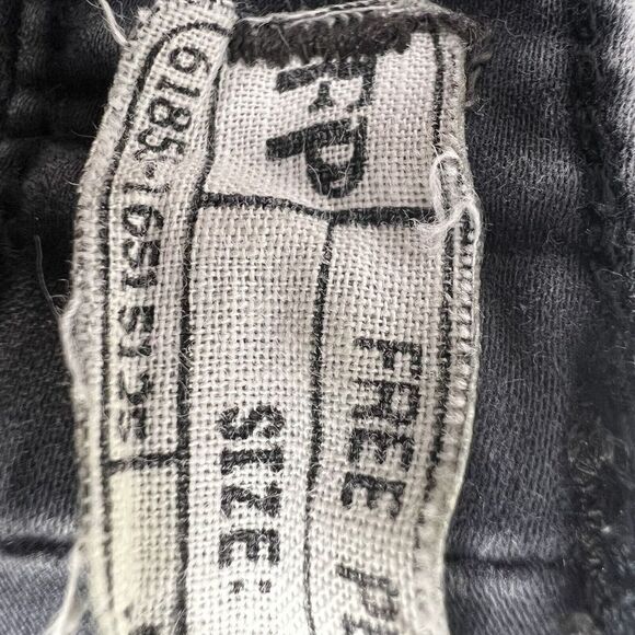 Free People Jeans Gray Black Stretch Button Long Ankle Zippers Skinny Size W 26 - Picture 6 of 13